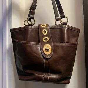 Coach Legacy Lily turn lock Brown shoulder bag